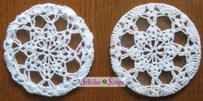 Granny's Coasters, a free crochet pattern on StitchesnScraps.com