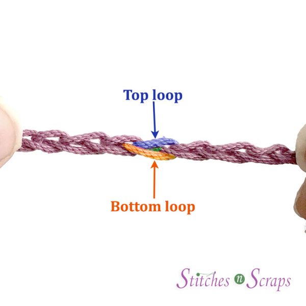 Top and bottom loops at the front of the chain