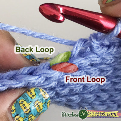 Locate back loop - Slip Stitch Ribbing on StitchesNScraps.com