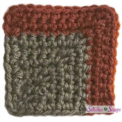 Square 2 - Modular Mitered Pillow - a free crochet pattern on Stitches n Scraps