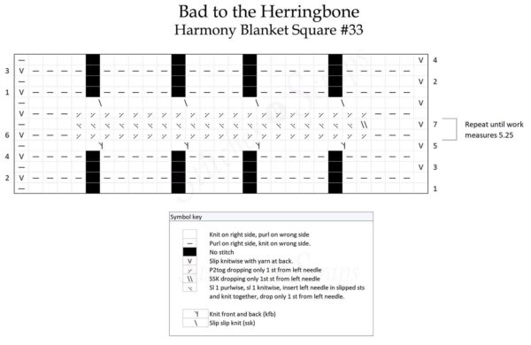 Chart - Bad to the Herringbone - A free pattern on Stitches n Scraps.com