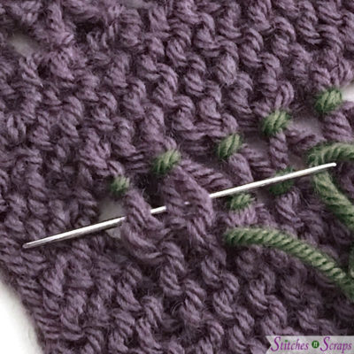 2nd side last bundle - Ease on Down the Rows - A free knitting pattern on Stitches n Scraps