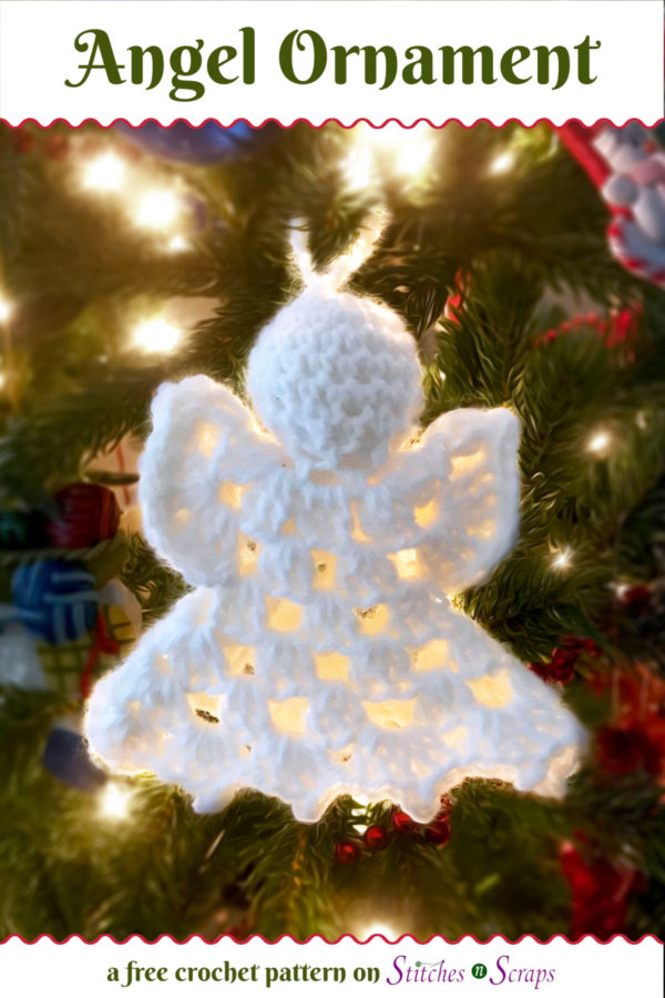 Angel Ornament - a free crochet pattern on Stitches n Scraps