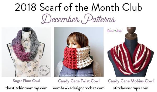 Scarf of the Month Club 2018 December Patterns