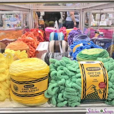 Lion Brand Crayola Yarn on display at Creativation 2019