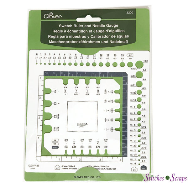 Clover swatch ruler and needle gauge  - All about gauge - Stitches n Scraps