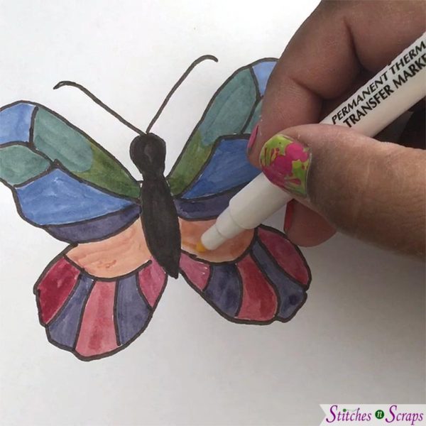 Coloring butterfly - Butterfly Coaster with ArtEsprix markers - StitchesnScraps