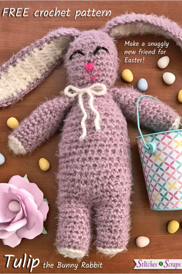 Tulip the Bunny Rabbit - a free crochet pattern on Stitches n Scraps