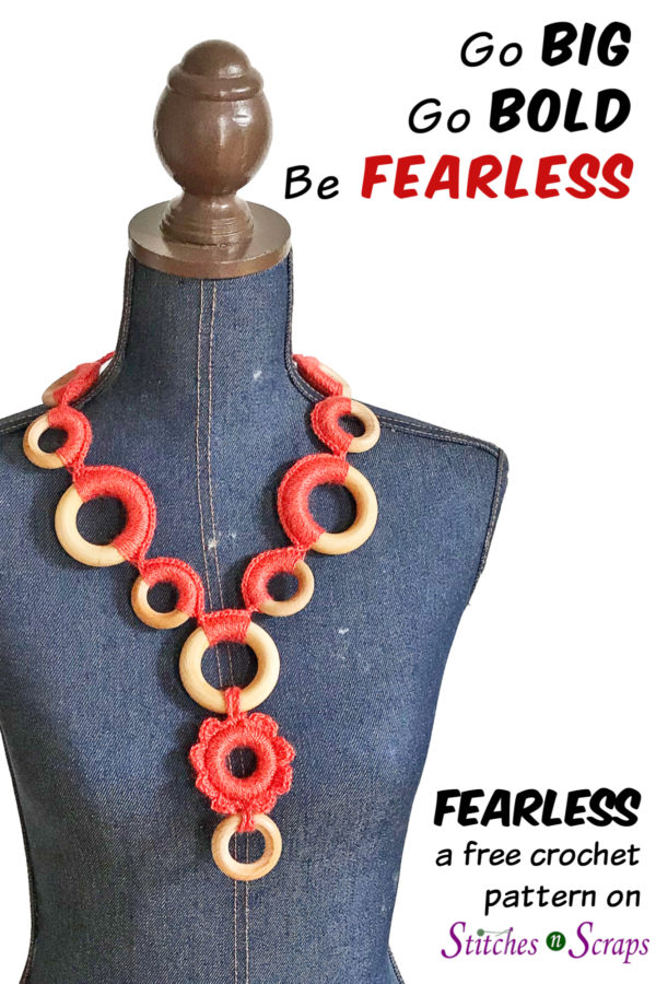 Fearless - a free crochet necklace pattern on Stitches n Scraps