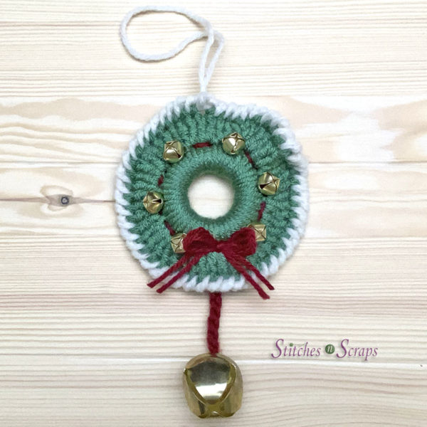 Mini Crochet Christmas Wreath with Jingle Bells