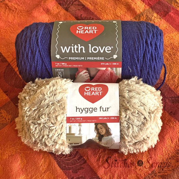 Red Heart With Love and Hygge Fur yarns