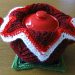 Red April tea cozy for the Tea Cozy Tuesday make along