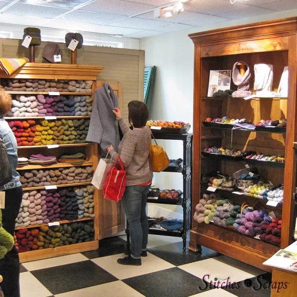 Looking at samples at Churchmouse