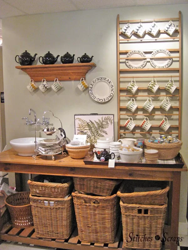 Part of the teas display at Churchmouse Yarns and Teas