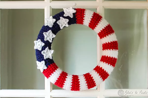 American Flag Wreath by Petals to Picots