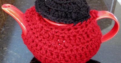 June Tea Cozy Tuesday CAL progress - basic body and lid on teapot.