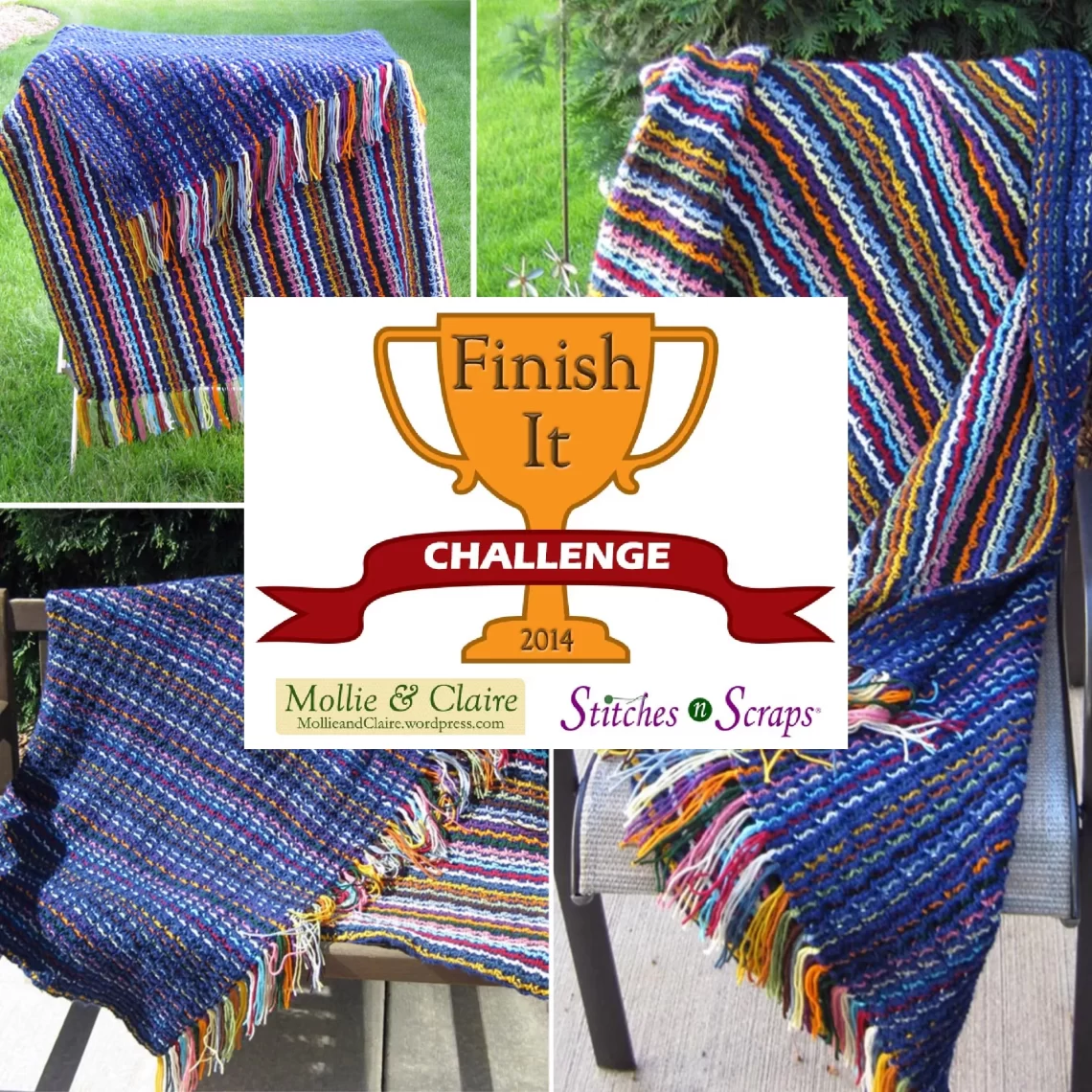 Finish it Challenge is Finished - collage of blanket pictures with logo