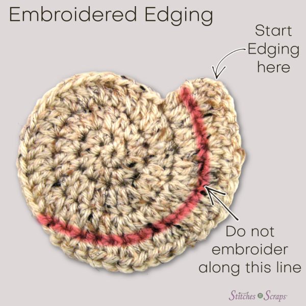 Spiral Seashell Motif Embroidered Edging