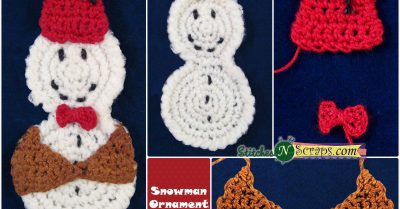 Snowman ornament with bowtie and fez