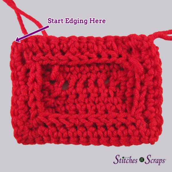 Crochet frame gift card holder - where to start edging
