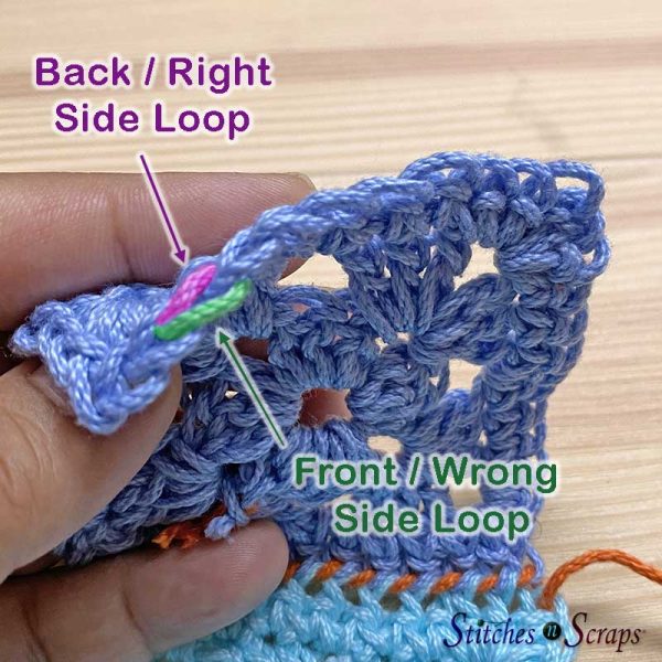 front and back loops from wrong side