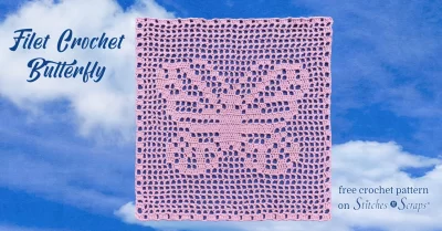 Filet Crochet Butterfly Square