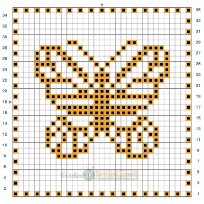 Lacy butterfly chart - 33 x 35