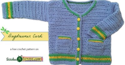 Daydreamer cardi - a free crochet pattern on StitchesNScraps.com