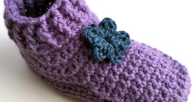 finished slipper with flower embellishment