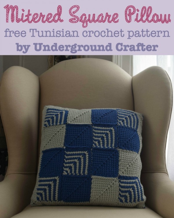 Mitered Square Pillow by Underground Crafter