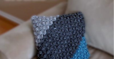 Storm Clouds Pillow - A free crochet pattern on StitchesNScraps.com