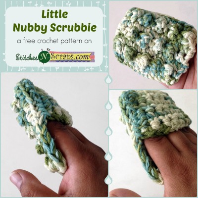 Little Nubby Scrubbie - a free crochet pattern on StitchesNScraps.com