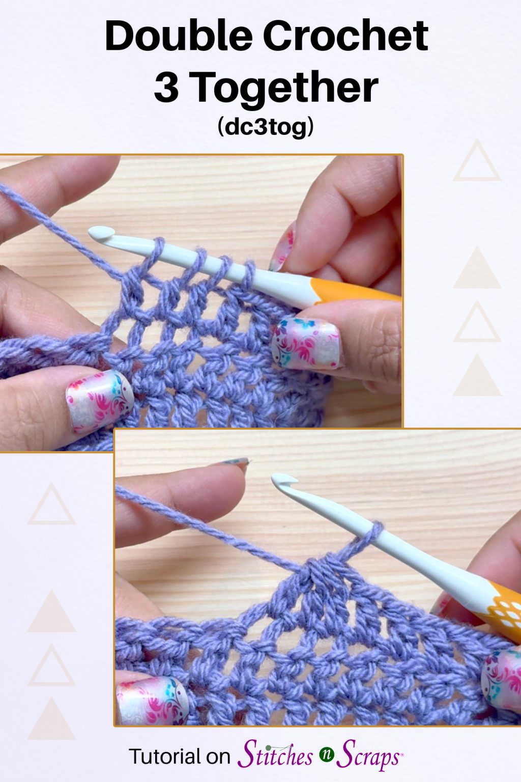 Double Crochet 3 Together (dc3tog) - Stitches n Scraps