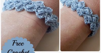 Slanted Puffs Bracelet - free crochet pattern