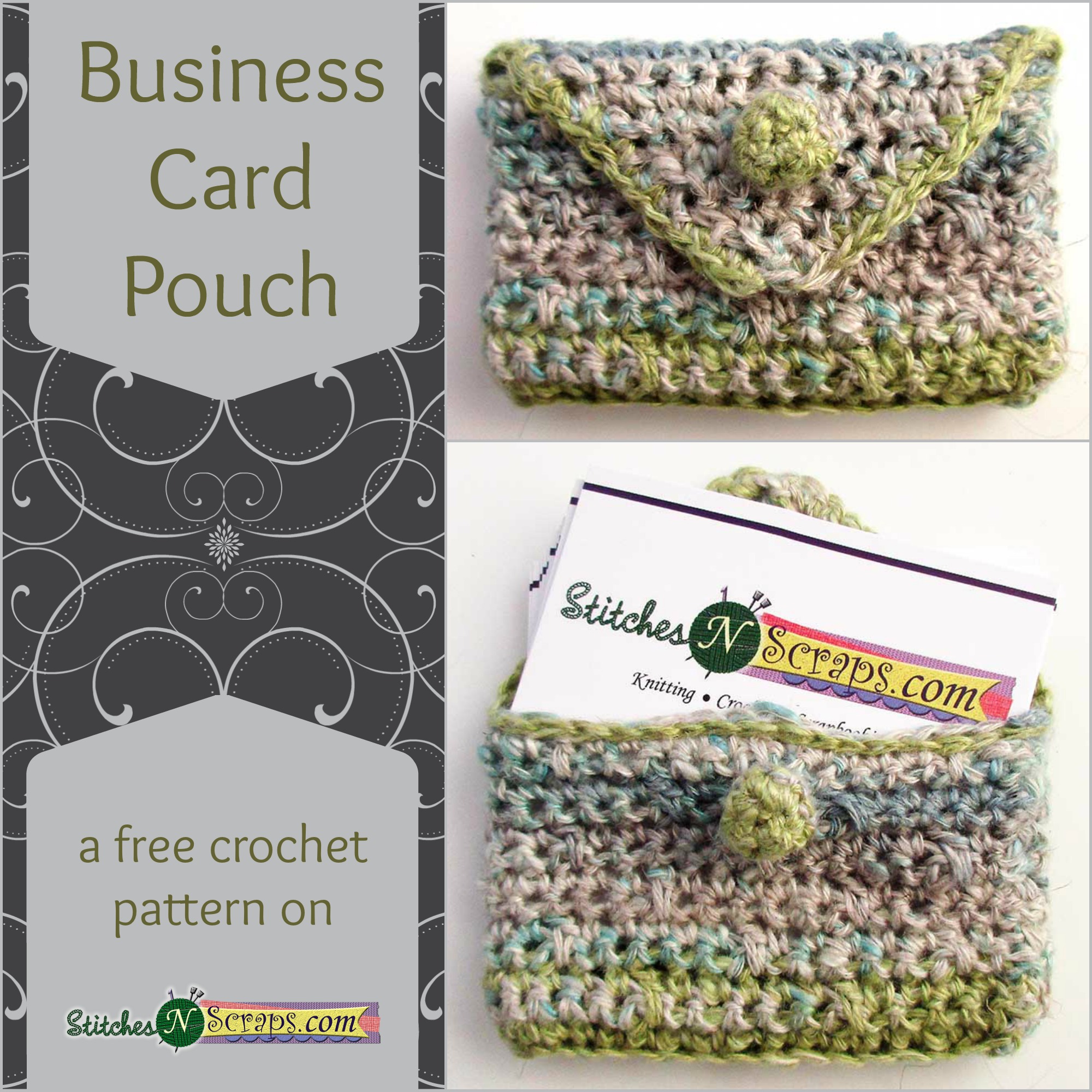 Business card pouch - a free pattern on StitchesNScraps.com