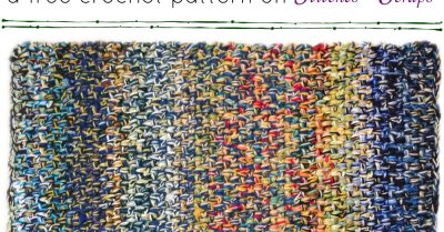 Linen Stitch Scrap Rug - A free crochet stash buster pattern on StitchesNScraps.com