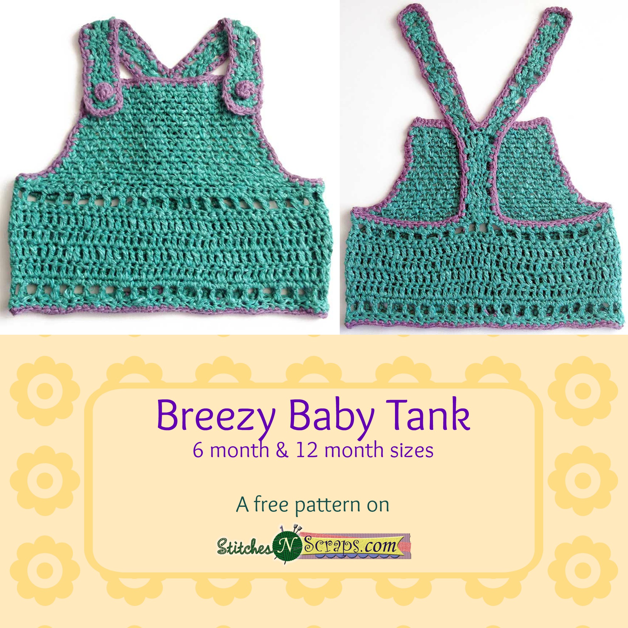 Breezy Baby Tank - a free pattern on StitchesNScraps.com
