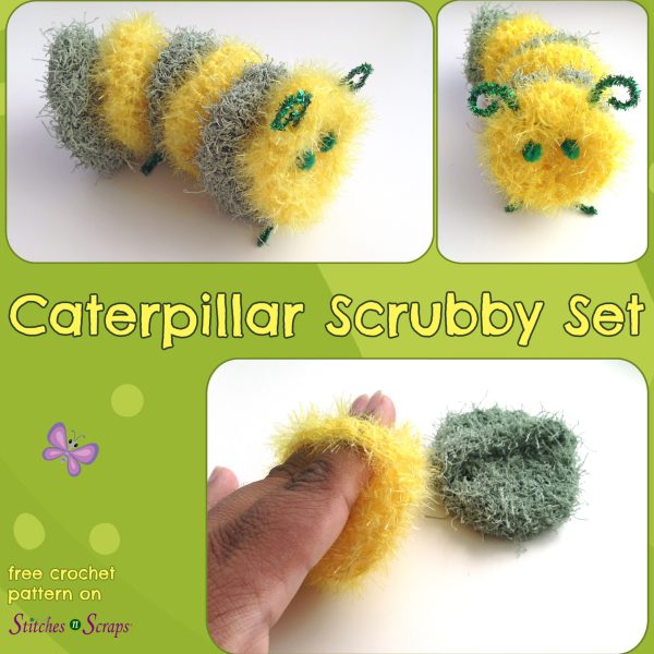 Caterpillar Crochet Scrubby Set