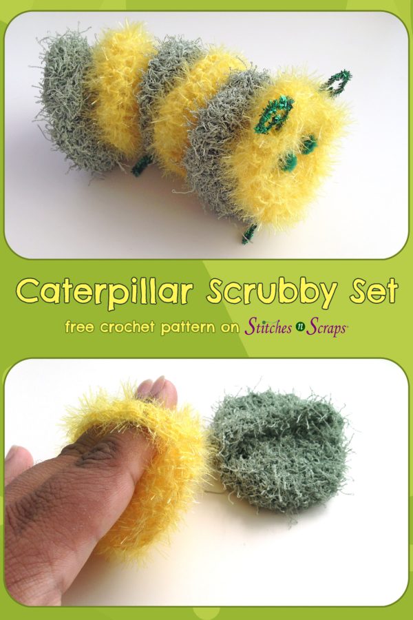 Caterpillar Crochet Scrubby Set