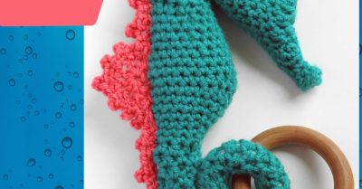 Seahorse Teether - a free pattern on StitchesNScraps.com