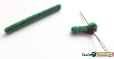 Making eyes - Caterpillar Scrubby Set - A free crochet pattern on StitchesNScraps.com