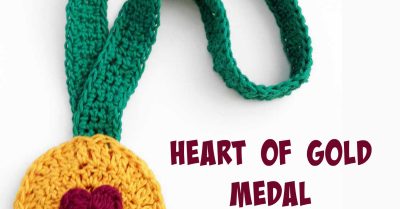 Heart of Gold Medal - a free pattern on StitchesNScraps.com