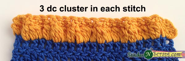 Cluster stitch ruffle - Edgings - StitchesNScraps.com