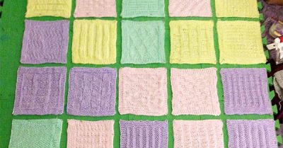 Blocking squares - Anthology Blanket KAL - StitchesNScraps.com