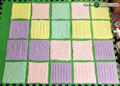 Blocking squares - Anthology Blanket KAL - StitchesNScraps.com