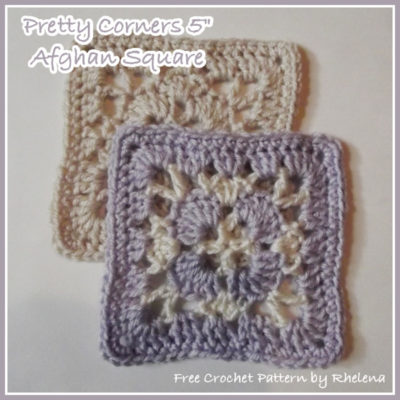 Pretty Corners 5" Afghan Square by CrochetN'Crafts