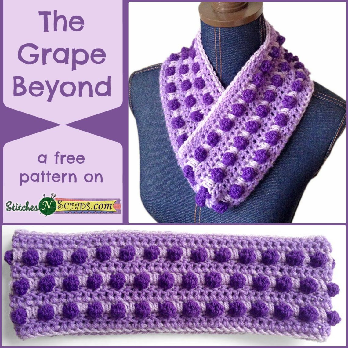 The Grape Beyond - A free pattern on StitchesNScraps.com