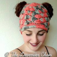 Shelby's Double Bun Beanie Crochet Pattern by The Lavender Chair