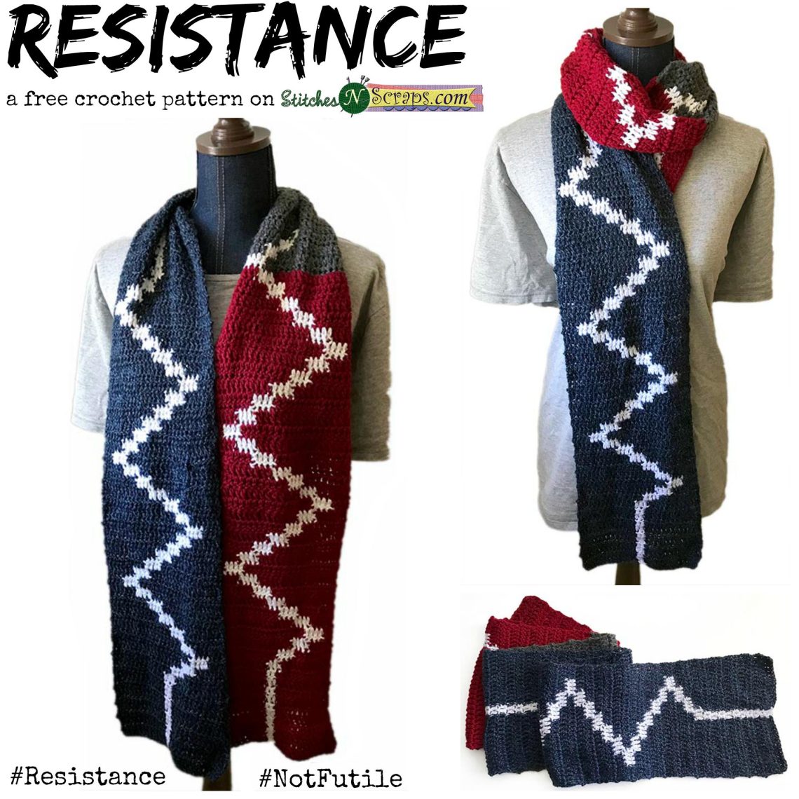 Resistance - a free crochet pattern on StitchesNScraps.com