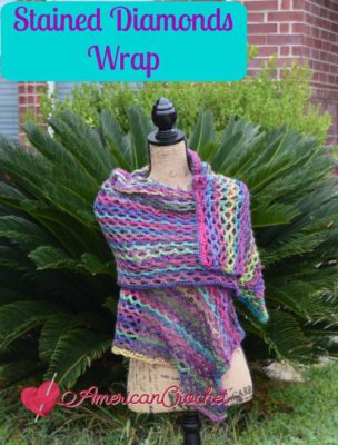Stained Diamonds Wrap by American Crochet